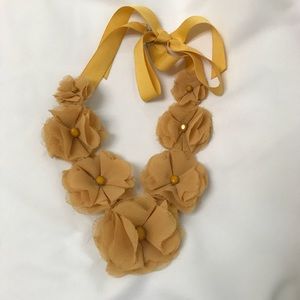 Anthropologie chiffon floral statement necklace